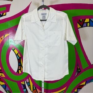Cabin Creek, White Button Down Shirt Lightweight Classic. Size Small. Vintage